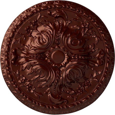 Ekena Millwork Amelia Ceiling Medallion (Fits Canopies up to 2 3/8"), Hnd-Painted Antique Copper, 19 5/8"OD x 3/4"P CM20AMACS